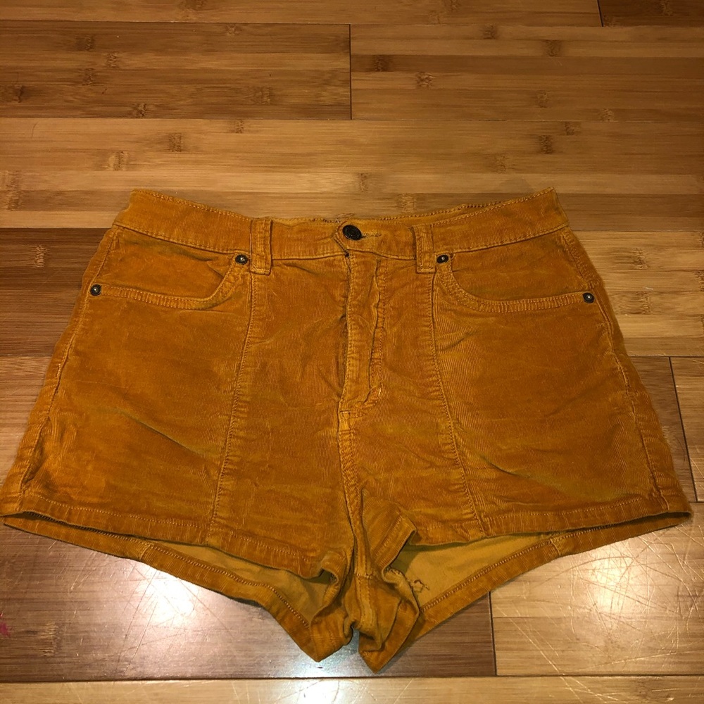 Free people mustard yellow corduroy shorts